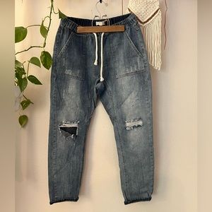 Easel denim drop crotch jeans